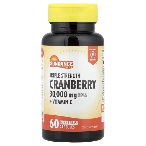 Sundance Vitamins, Triple Strength Cranberry, 10,000 mg, 60 Quick Release Capsules