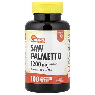 Sundance Vitamins, Palma enana americana, 1200 mg, 100 cápsulas de liberación rápida
