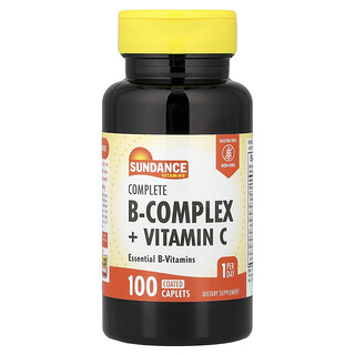 Sundance Vitamins, Complejo completo de vitaminas B más vitamina C, 100 comprimidos oblongos recubiertos
