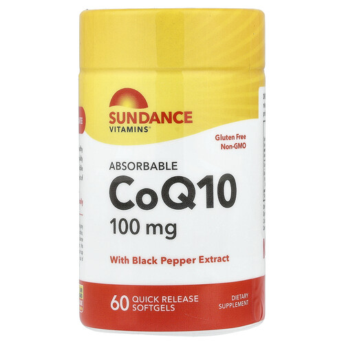 Sundance Vitamins, Absorbable CoQ10 With Black Pepper Extract, 60 Quick Release Softgels