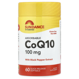 Sundance Vitamins (선댄스 비타민), 흑후추 추출물과 흡수 가능한 CoQ10, 빠른 방출 소프트젤 60정