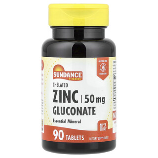 Sundance Vitamins, Zink Glukonat Kelat, 50 mg, 90 Tablet