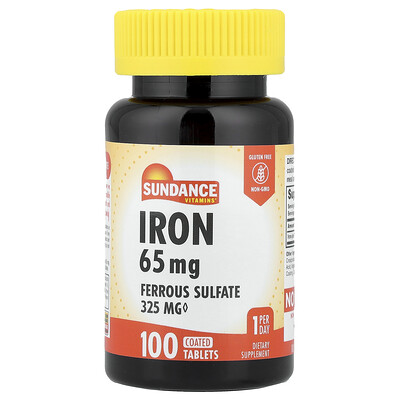 Photos - Vitamins & Minerals Sundance Vitamins, Iron, 65 mg, 100 Coated Tablets SDE-10390