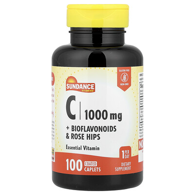 Sundance Vitamins, Vitamina C, bioflavonoides y rosa mosqueta, 100 comprimidos comprimidos