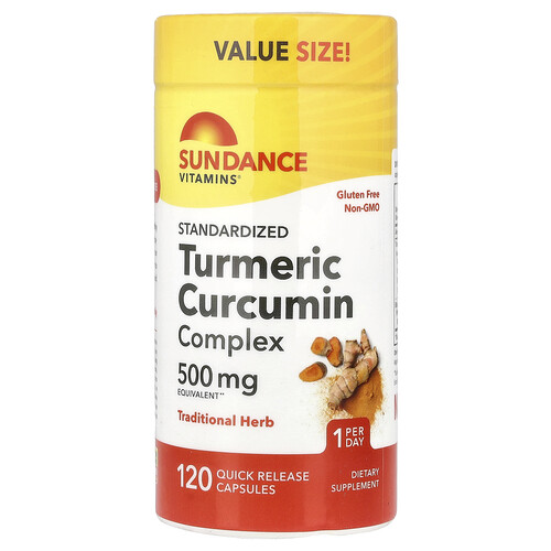 Sundance Vitamins, Kurkuma-Curcumin-Komplex, standardisiert, 120 Kapseln mit schneller Freisetzung