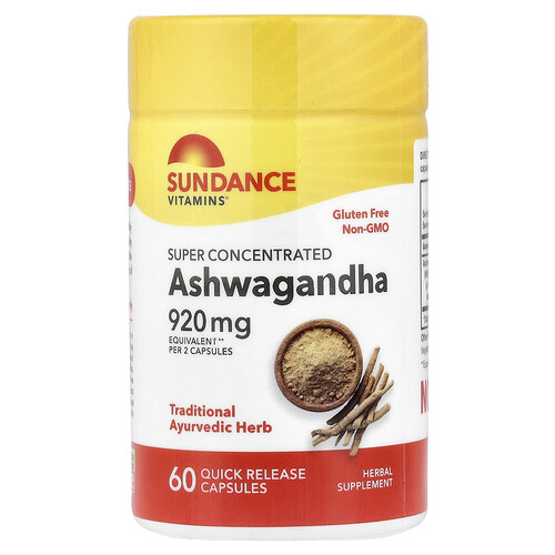 サンダンス・ビタミンズ Sundance Vitamins, 超濃縮アシュワガンダ、速溶カプセル60粒（1粒あたり46mg）