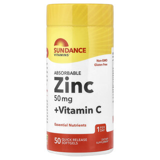 Sundance Vitamins, 亜鉛＋ビタミンC、50 Quick Release Softgels
