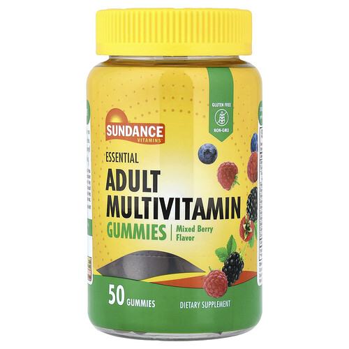 Sundance Vitamins, Essential Multivitamin-Gummis für Erwachsene, gemischte Beeren, 50 Stück