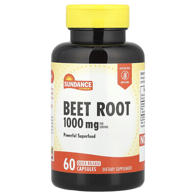 Sundance Vitamins  Beet Root   1 000 mg  60 Quick Release Capsules (500 mg per Capsule)