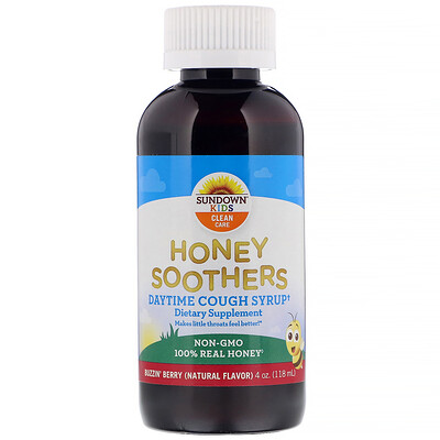 

Sundown Naturals Kids Honey Soothers, дневной сироп от кашля, ягодный вкус, 118 мл (4 унции)