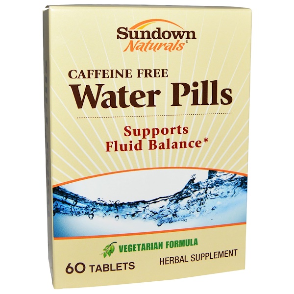 Sundown Naturals, Мочегонное средство, без кофеина, 60 таблеток