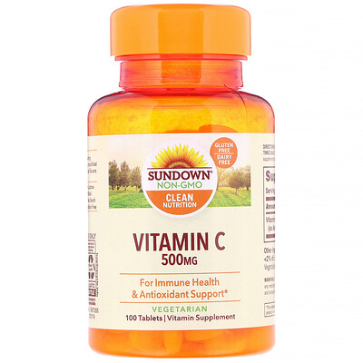 Sundown Naturals Витамин C, 500 мг, 100 таблеток