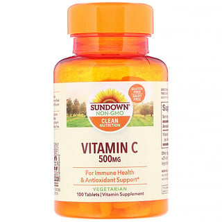 Sundown Naturals, Vitamina C, 500 mg, 100 comprimidos