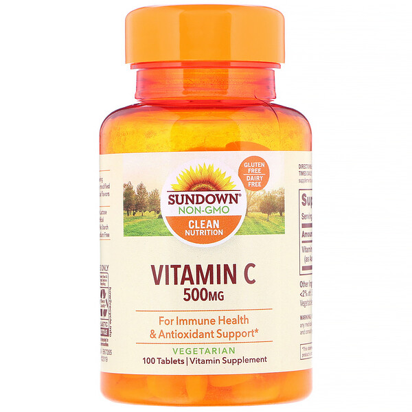 Sundown Naturals, Vitamin C, 500 mg, 100 Tablets