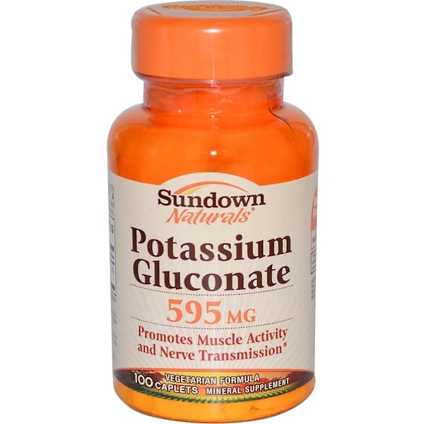 Sundown Naturals, Potassium Gluconate, 595 mg, 100 Caplets (Discontinued Item) 