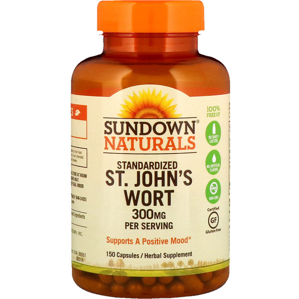 Sundown Naturals, Стандартизированный зверобой обыкновенный, 300 мг, 150 капсул
