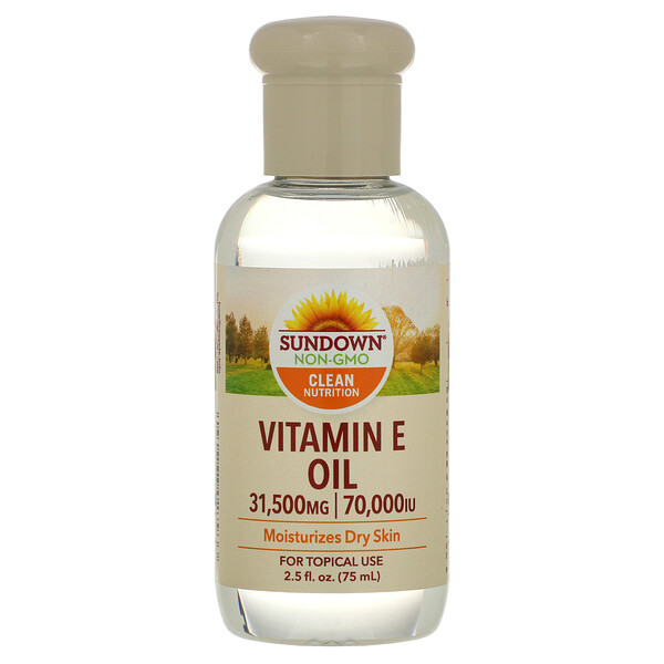 Sundown Naturals, ビタミン E オイル, 70,000 IU, 2.5 fl oz (75 ml)