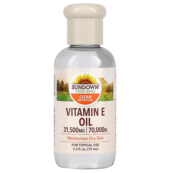 Sundown Naturals‏, שמן ויטמין E‏, 31,500 מ"ג (70,000 יחב״ל), 75 מ"ל (2.5 אונקיות נוזל)
