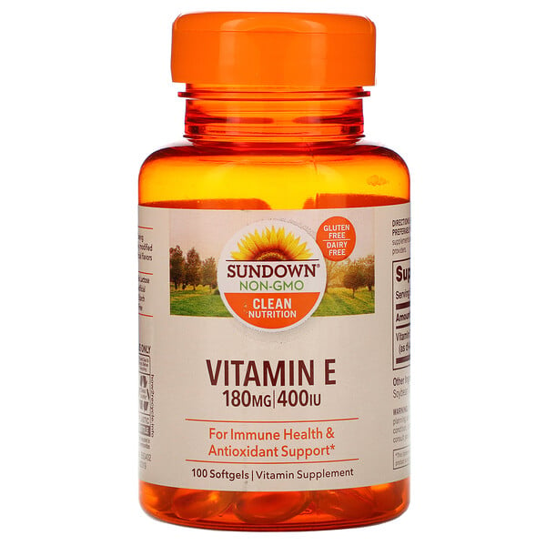 Vitamin E, 180 mg (400 IU), 100 Softgels