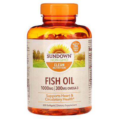 Sundown Naturals  Fish Oil  1 000 mg  200 Softgels