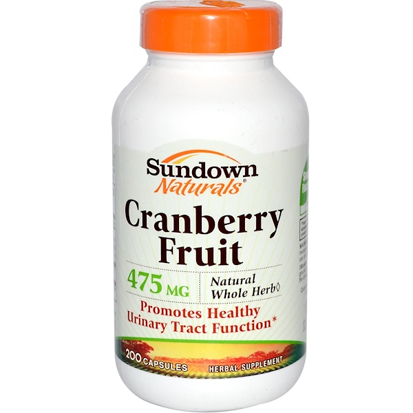 Sundown Naturals, Cranberry Fruit, 475 mg, 200 Capsules (Discontinued Item) 
