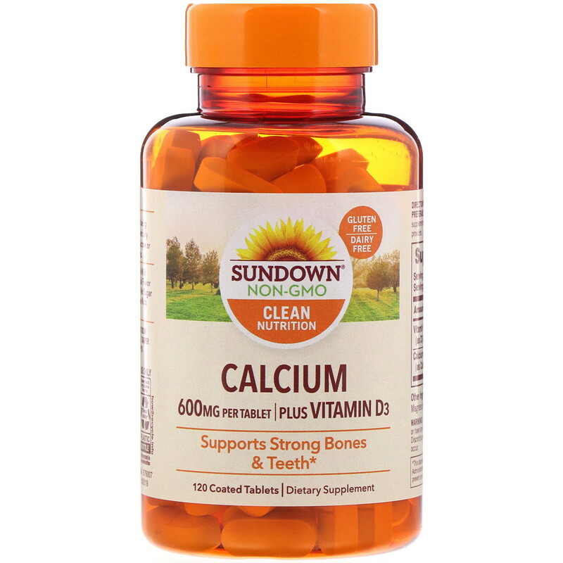 Sundown Naturals, Calcium, Plus Vitamin D3, 600 mg, 120 Coated Tablets