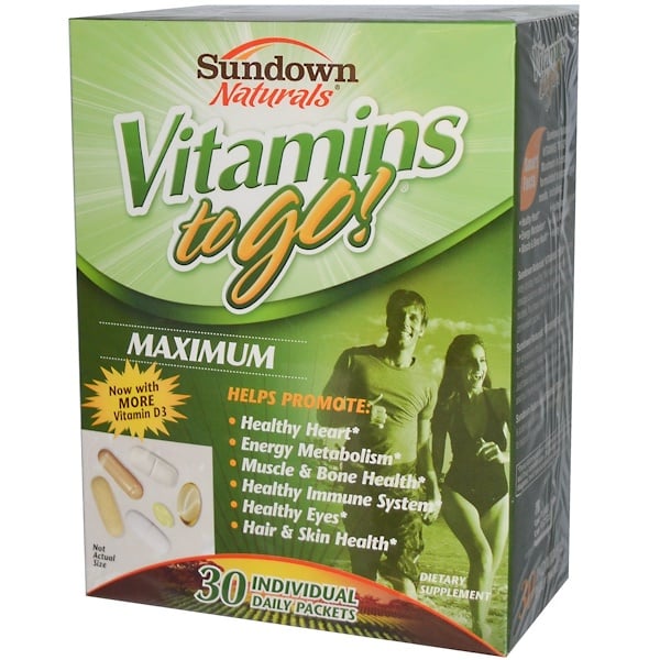 Sundown Naturals, Vitamins To Go!, Maximum, 30 Individual Daily Packets (Discontinued Item) 