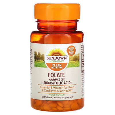 

Sundown Naturals Folate 666 mcg DFE 350 Tablets