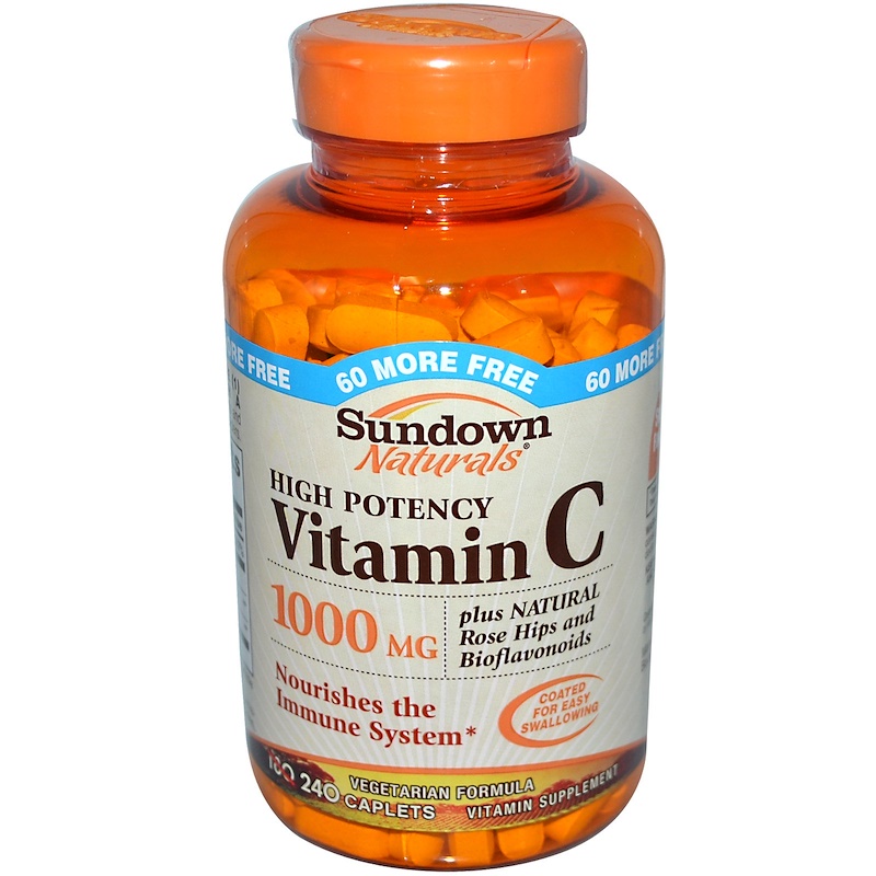 Sundown Naturals, High Potency Vitamin C, 1000 mg, 240 Caplets iHerb