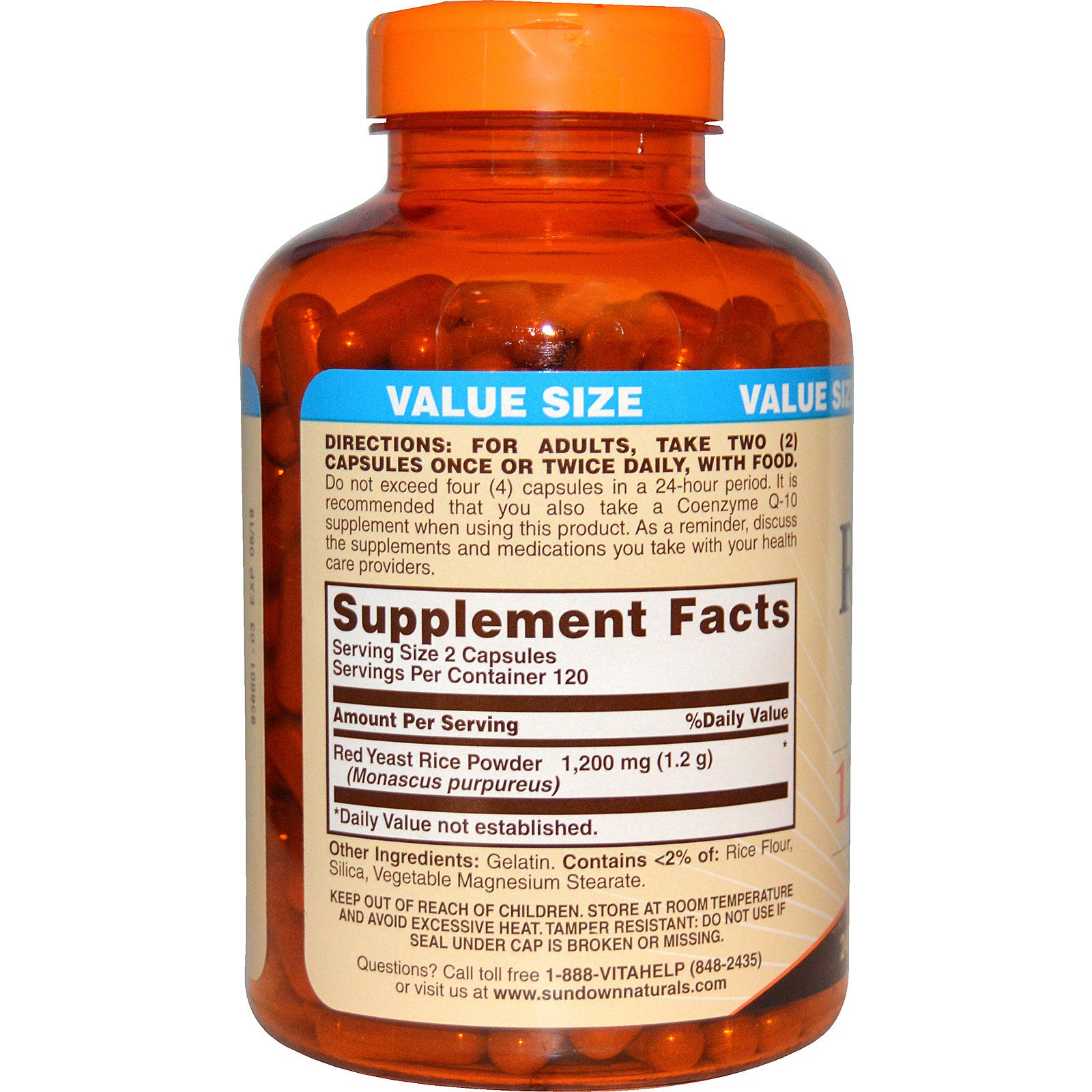 Sundown Naturals, Red Yeast Rice, 1200 mg, 240 Capsules iHerb