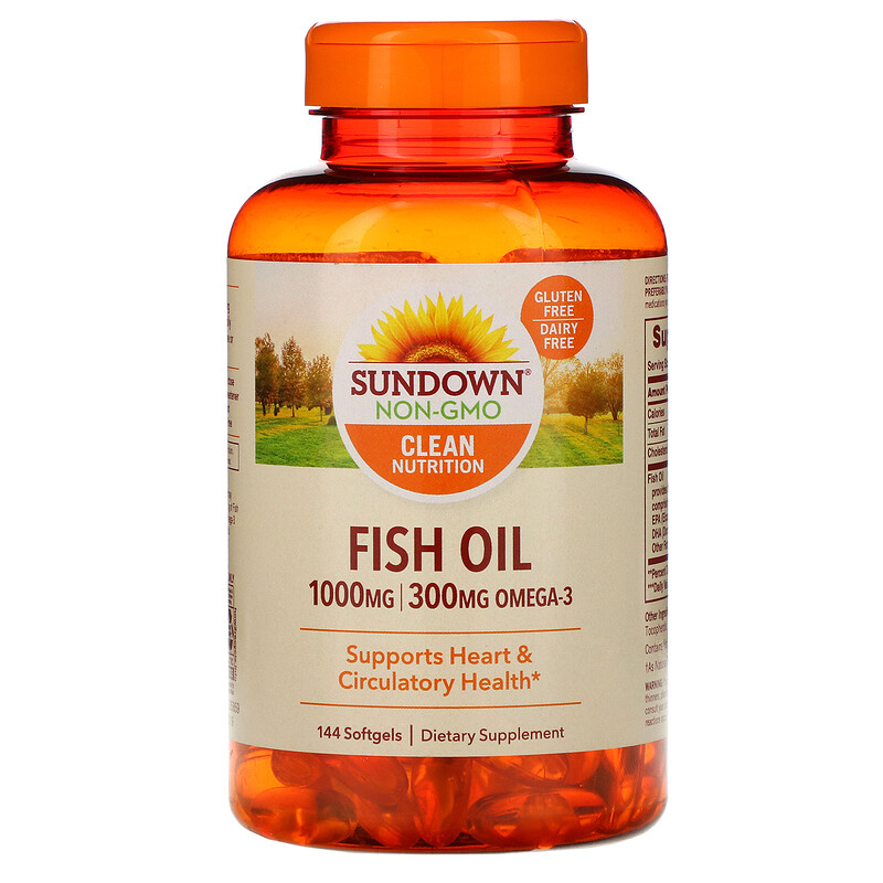 Sundown Naturals, Fish Oil, 1000 mg, 144 Softgels iHerb