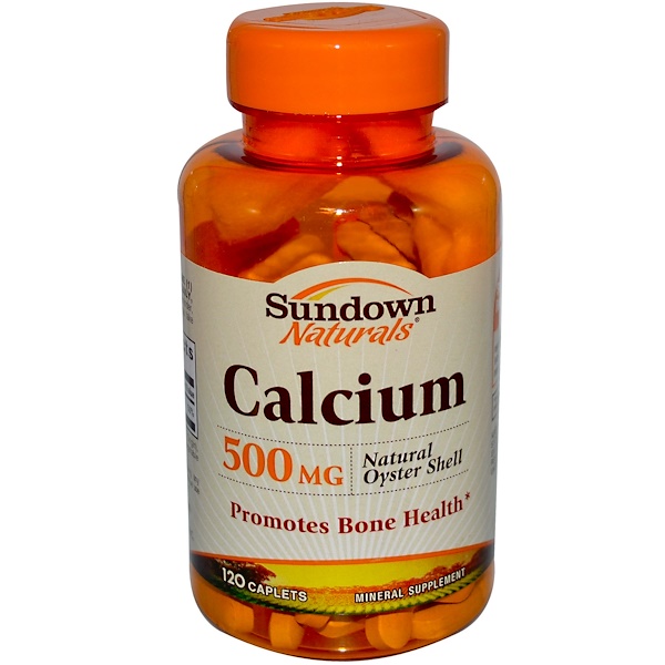 Sundown Naturals, Calcium, Natural Oyster Shell, 500 mg, 120 Caplets (Discontinued Item) 