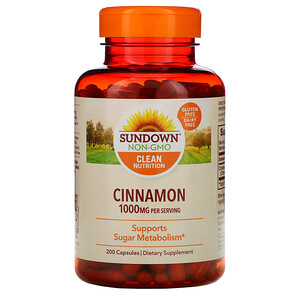 Отзывы о Сандаун Нэчуралс, Cinnamon, 1000 mg, 200 Capsules
