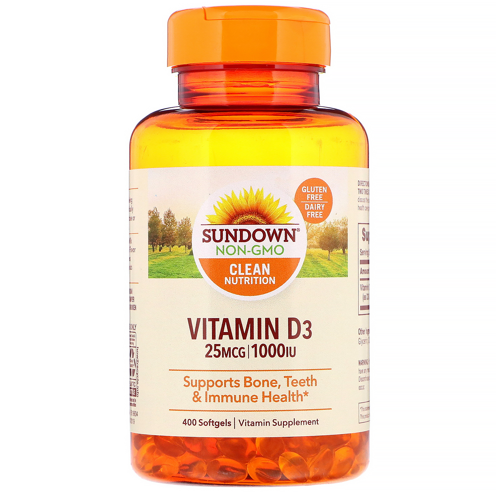 Sundown Naturals Vitamin D3 25 Mcg 1000 Iu 400