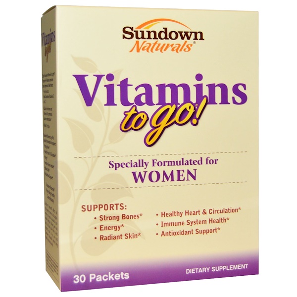 Sundown Naturals, Добавка Vitamins to Go! Для женщин, 30 пакетиков (Discontinued Item) 