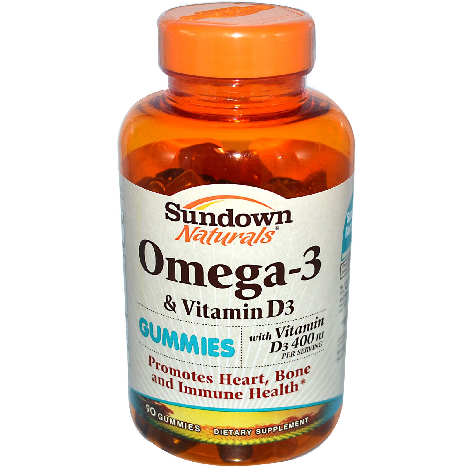 Sundown Naturals, Omega-3 & Vitamin D3, 90 Gummies - iHerb