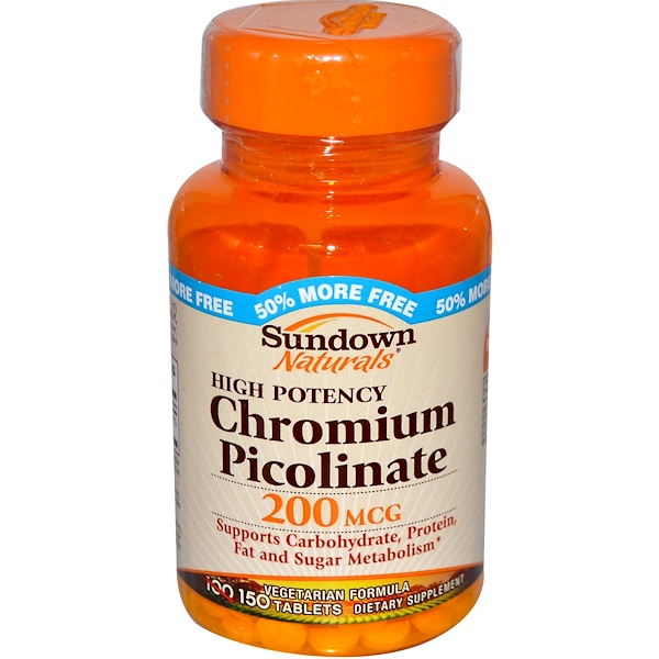 Sundown Naturals, Хром Пиколинат Высокого Потенциала 150 таблеток (Discontinued Item) 