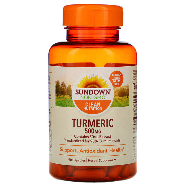 Sundown Naturals‏, Turmeric, 500 mg, 90 Capsules