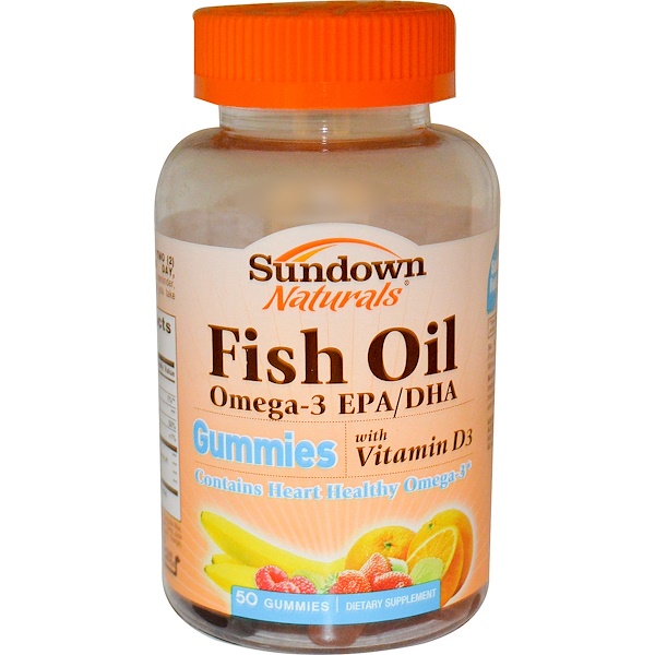 Sundown Naturals, Fish Oil Omega3 EPA/DHA Gummies with Vitamin D3, 50