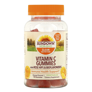 Sundown Naturals, علكات جامي بالفيتامين C مع وردة المسك والبيوفلافونويدات، بنكهة البرتقال ، 90 علكة جامي