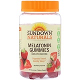 Sundown Naturals, Жевательные таблетки с мелатонином, со вкусом клубники, 5 мг, 60 жевательных таблеток отзывы
