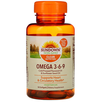Sundown Naturals Омега 3-6-9, 50 мягких таблеток