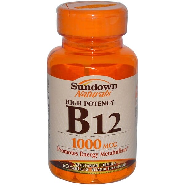 Sundown Naturals, Высокоактивный B-12, 1000 мкг, 60 таблеток (Discontinued Item) 