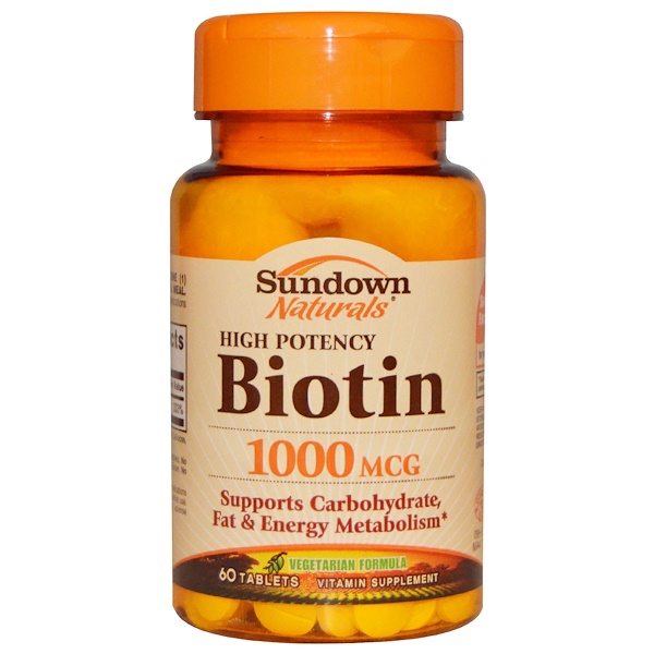 Sundown Naturals, High Potency Biotin, 1000 mcg, 60 Tablets (Discontinued Item) 