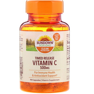 Sundown Naturals Vitamin C, Timed Release, 500 mg, 90 Capsules