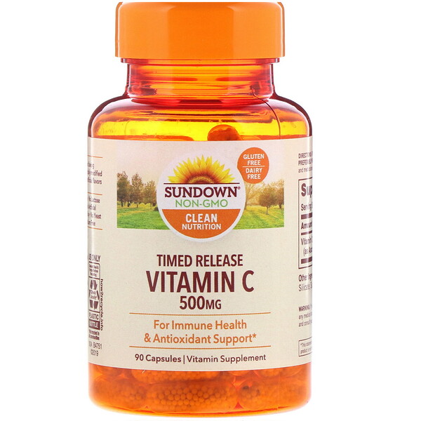 Vitamin C, Timed Release, 500 mg, 90 Capsules