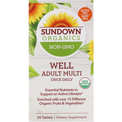 

Sundown Organics Well Adult Multi, Once Daily, 30 Tablets