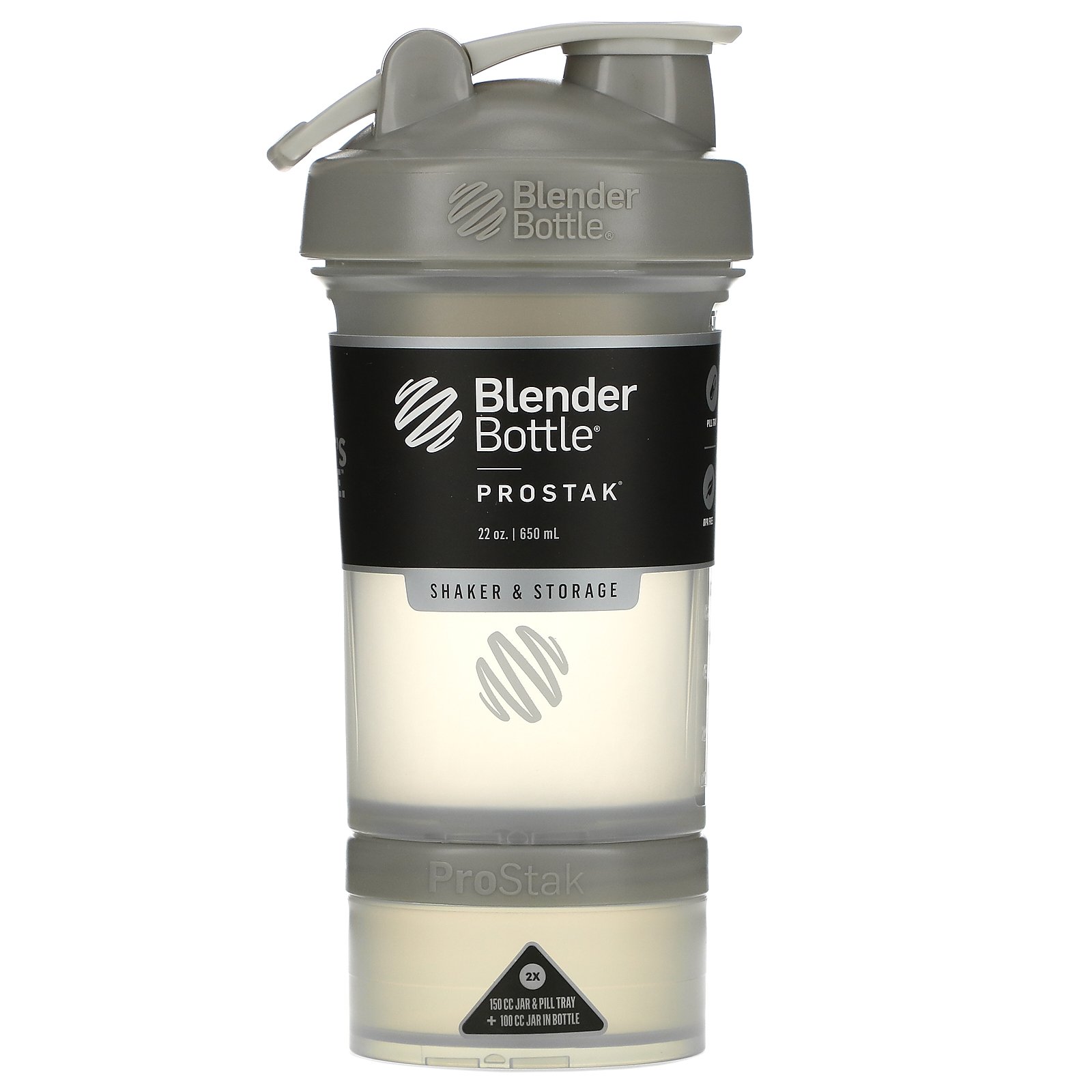 Blender Bottle, ブレンダーボトル、プロスタック、ぺブルグレー、22 oz