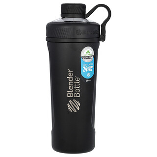 Blender Bottle, Radian, Acero inoxidable aislante, Color negro mate, 26 oz