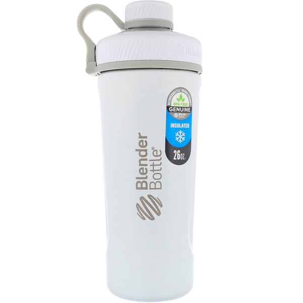 Blender Bottle, ブレンダーボトルラジアン、断熱ステンレス製、マットホワイト、26オンス